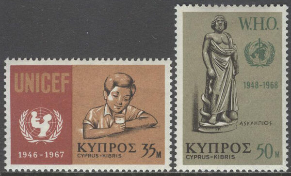 Cypern - M  310-311 FN UNICEF 20 år, serie 2kpl **