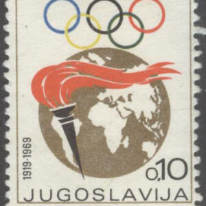 Jugoslavien – M Zw   37 A Olympiadens Vecka 1969 – Påslagsmärke, 1 kpl **