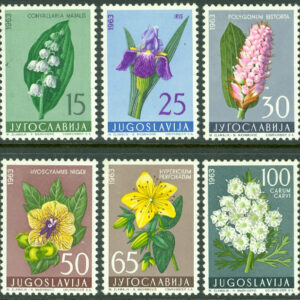 Jugoslavien – M 1034-1039 Jugoslavisk flora V, 6 kpl **