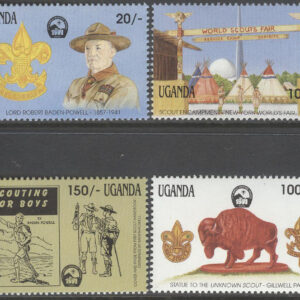 Uganda – M  902, 904-905, 909 Scoutingträgg i Sydkorea 1991, serie 4 olika **