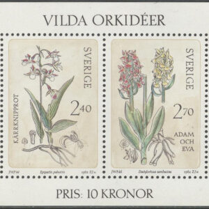 Sverige – F 1222-1225 (BL 8) Vilda orkidéer, block kpl **