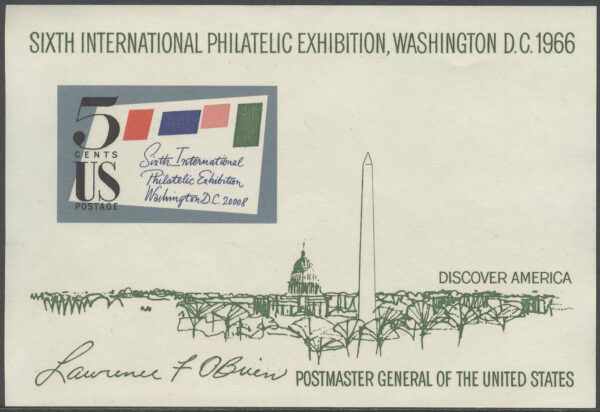 USA - M BL  11 6:e Internat Frim Utställning  SIPEX 1966, Block **