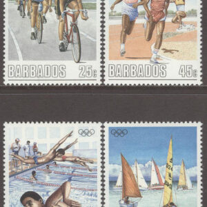 Barbados – M  701-704 OS i Seoul 1988 bla Cykel & Segling, 4 kpl **
