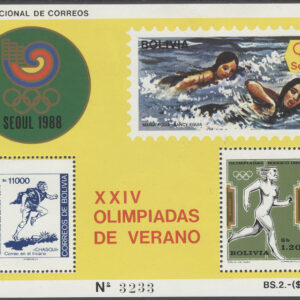 Bolivia – M BL 166 OS i Seoul 1988 Simning & Emblem, Block **