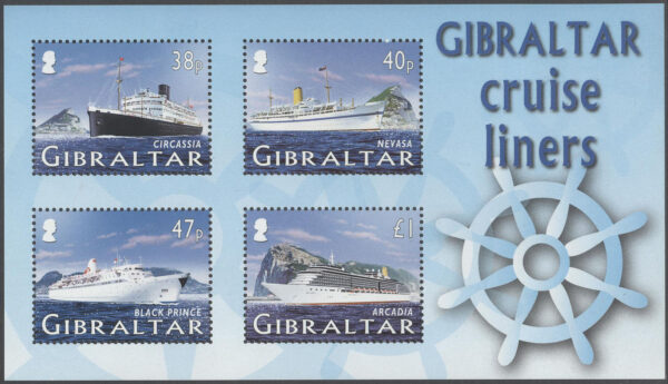 Gibraltar - M BL  67 Fartyg - Kryssningsfartyg bla Arcadia, Block **