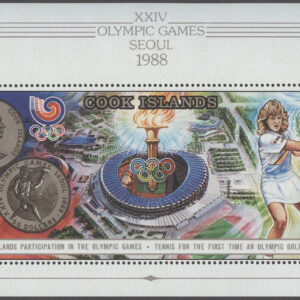 Cook Islands – M BL 185 OS i Seoul 1988 bla Tennis, Block **