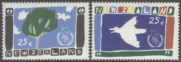 Nya Zeeland - M  958-959 Fredsåret 1986 - Barnteckningar, serie 2 kpl **
