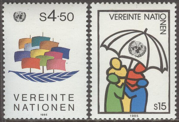 FN Wien - M   49-50 Segelbåt & Folk under paraply, serie 2 kpl **