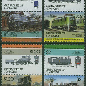 St. Vincent Grenadines – M  427-434 Järnväg – Lok, serie 8 kpl **
