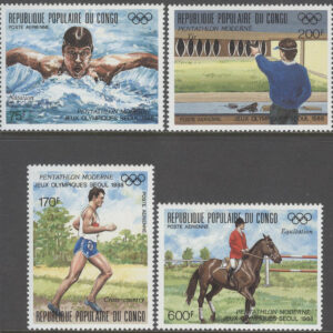 Kongo Brazzaville – M 1125-1128 OS i Seoul 1988 Femkamp, serie 4 kpl **