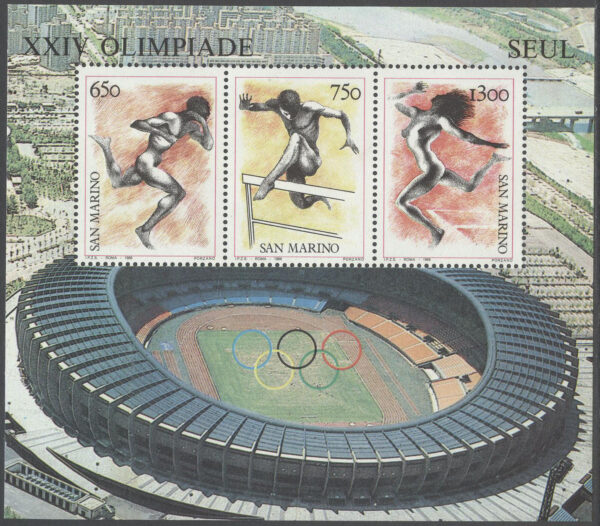 San Marino - M BL  11 OS i Seoul 1988 Friidrott, Block **