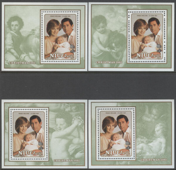 Niue - M BL  60-63 Jul 1982 Diana med Prins William, Block 4 st kpl **