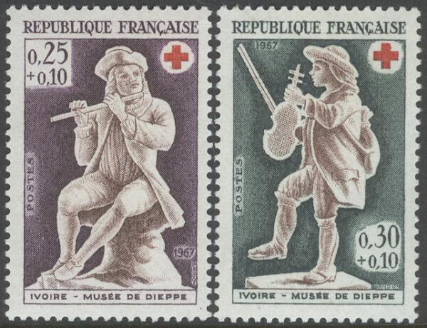 Frankrike - M 1607-1608 Röda Korset 1967 - Musikanter, serie 2 kpl **