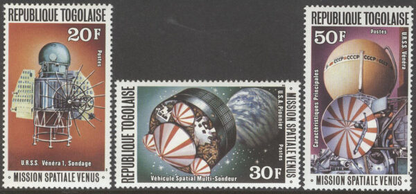 Togo - M 1294-1296 A Rymd - Utforskning av Venus, 3 olika **