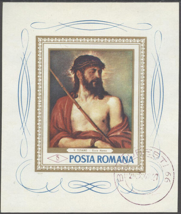 Rumänien - M BL  65 Konst - Ecce Homo av Tizian, Block