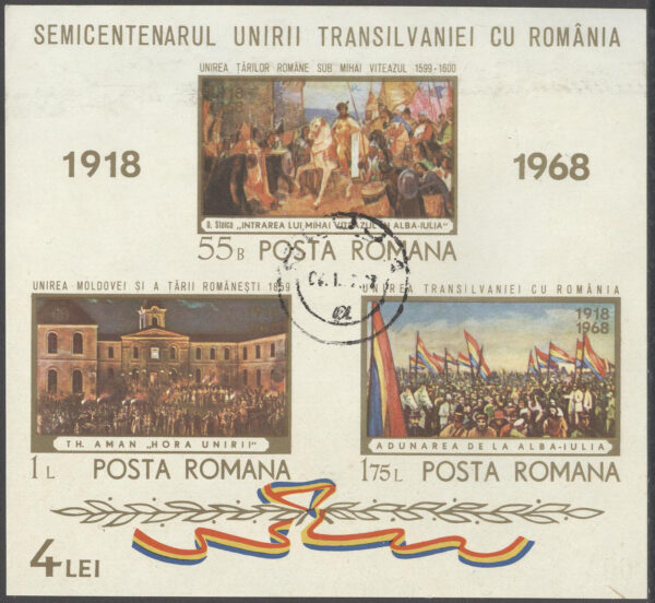 Rumänien - M BL  68 Inordnandet av Siebenbürg 60 år, Block