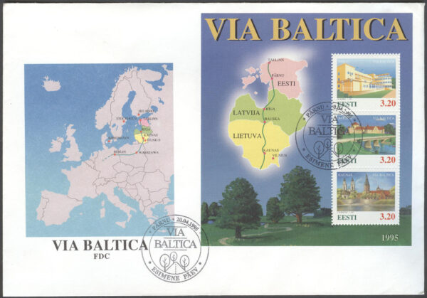 Estland - FDC 1995-04-20 - Via Baltica bla Pärnu