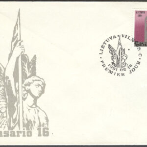 Litauen – FDC 1991-02-16 – Grundandet av Republiken 73 år, märke kpl