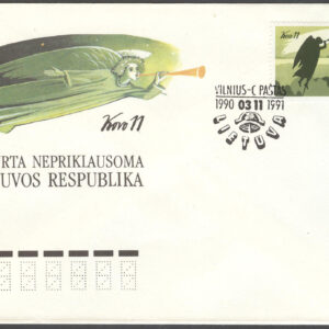 Litauen – FDC 1991-03-11 – Frihet i ett år, märke kpl
