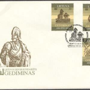 Litauen – FDC 1991-09-28 – Storfursten Gediminas död i 650 år, serie 3 kpl