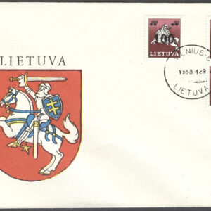 Litauen – FDC 1993-01-26 – Litauisk Ryttare – Påtryck, märke kpl