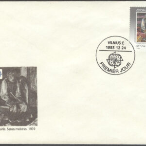 Litauen – FDC 1993-12-24 – Europa CEPT 1993 Samtida konst, märke kpl