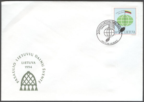 Litauen - FDC 1994-07-06 - Musik - Sångfestival i Vilnius, märke kpl