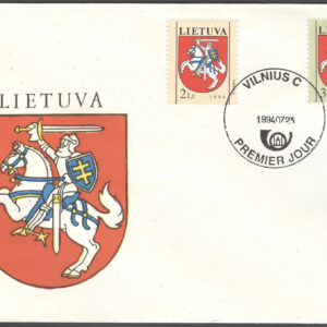 Litauen – FDC 1994-07-23 – Vapen – Litauisk Riddare, serie 2 kpl
