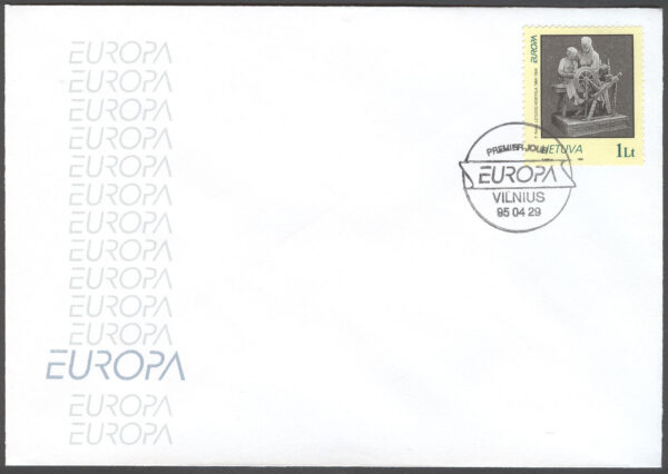Litauen - FDC 1995-04-29 - Europa CEPT 1995 Fred & Frihet, märke kpl