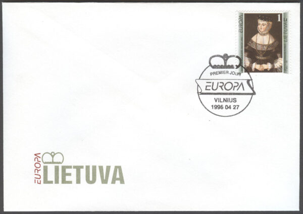 Litauen - FDC 1996-04-27 - Europa CEPT 1996 Berömda kvinnor, märke kpl