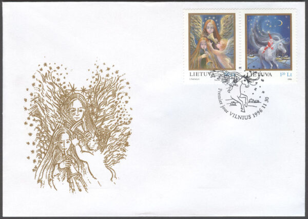 Litauen - FDC 1996-11-30 - Jul 1996 - Musik & Tomte på Häst, serie 2 kpl