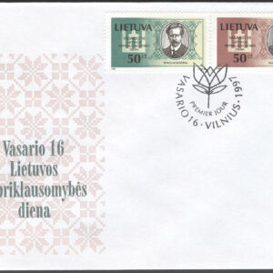 Litauen – FDC 1995-02-16 – Frihetsdagen 1997 – Berömdheter, serie 2 kpl
