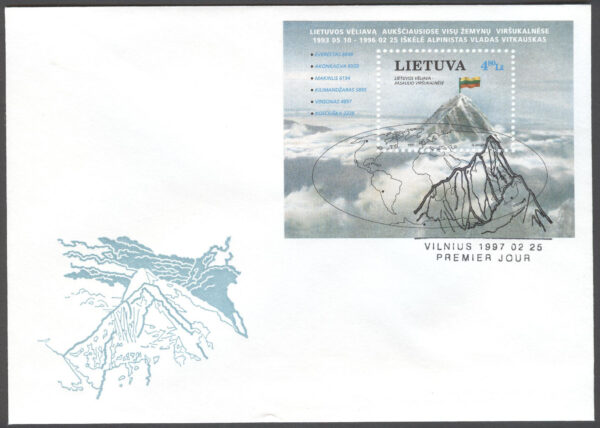 Litauen - FDC 1997-02-25 - Alpinism - Bergsbestigning, Block