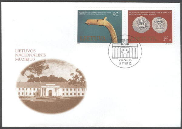 Litauen - FDC 1997-07-12 - Museieföremål bla Gamla Mynt, serie 2 kpl
