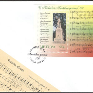 Litauen – FDC 1998-02-16 – Nationalsången 100 år – Musik, Block