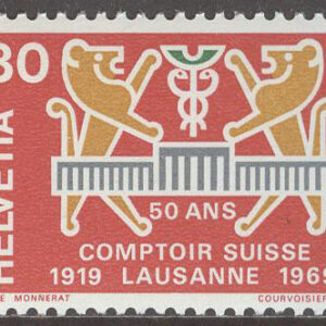 Schweiz – M  897 Utställning Comptoir i Lausanne 50 år, märke **