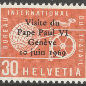 Schweiz – BIT – M  103 Påve Paul VI på besök – ILO 50 år, 1 kpl *