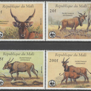 Mali – M 1078-1081 Djur – Elandantiloper – WWF, serie 4 kpl **
