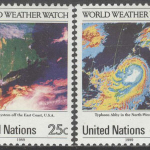 FN New York – M  575-576 Väderobservation med Satellit 25 år, 2 kpl **