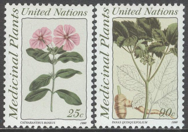 FN New York - M  600-601 Medicinalväxter, bl.a. Ginseng, 2 kpl **