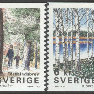 Sverige – F 2178,2181 Allemansrätt – Björkskog – Träd, 2 olika **