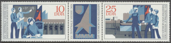 DDR - M 1799-1800 + Zf Mässa för morgondagens Mästare MMM, 3-strip kpl **