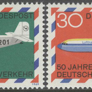 Tyskland – M  576-577 Flyg – Tyskt Luftpostflyg 50 år bla Boeing 707, 2 kpl **