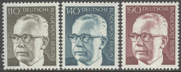 Berlin - M  428, 430, 433 President Gustav Heinemann, serie 3 olika **
