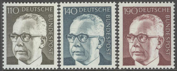 Tyskland - M  727, 729, 732 President Gustav Heinemann, 3 olika **