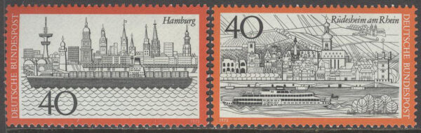Tyskland - M  761-762 Turism (VIII): Hamburg och Rüdesheim am Rhein, 2 kpl **