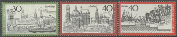 Tyskland - M  787-789 Båtar & Hamnar i bla Bremen, 3 kpl **