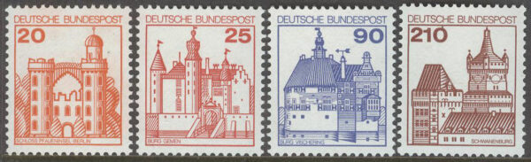 Tyskland - M  995-998 Borgar & Slott bla i Vischering, serie 4 kpl **