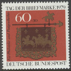 Tyskland – M 1023 Frimärkets Dag 1979 – Posthusskylt, märke kpl **