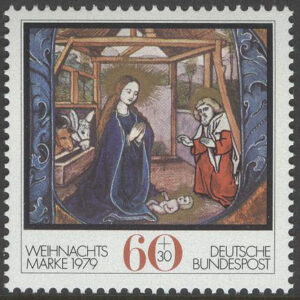 Tyskland – M 1032 Jul 1979 – Konst – Jesu Födelse, märke kpl **
